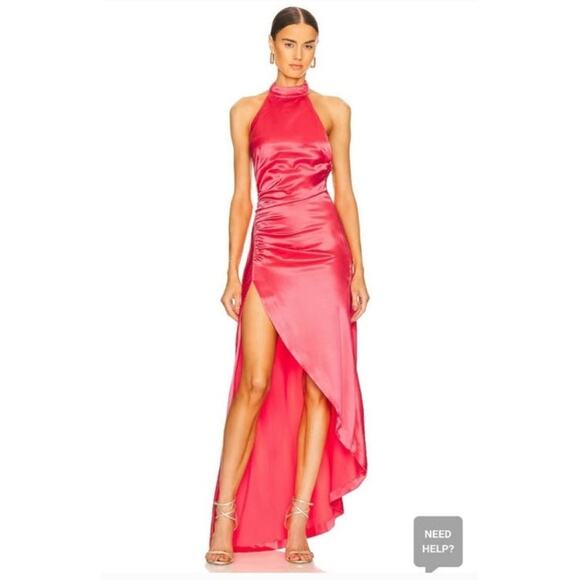 Retrofete Sabrina Dress Coral Size Medium Halter Open Back NWT Maxi Sleeveless - Picture 1 of 14